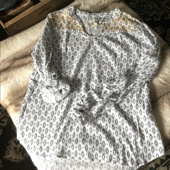 🆕 Anthropologie Boho Peasant Top☀️💙🌿 - Picture 5 of 9